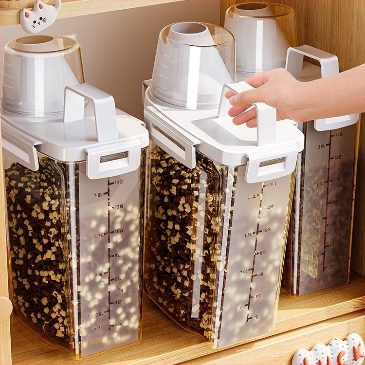 Spremnik za čuvanje hrane za kućne ljubimce – vakuumski zatvoren, otporan na vlagu, PP materijal, pogodan za hranu za mačke i pse (kućna uporaba)