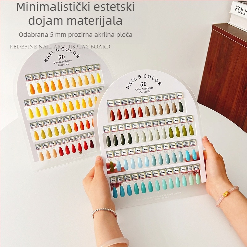 Akrilna ploča za izlaganje nokta s magnetskom uklonjivom probnom pločom za provjeru dizajna