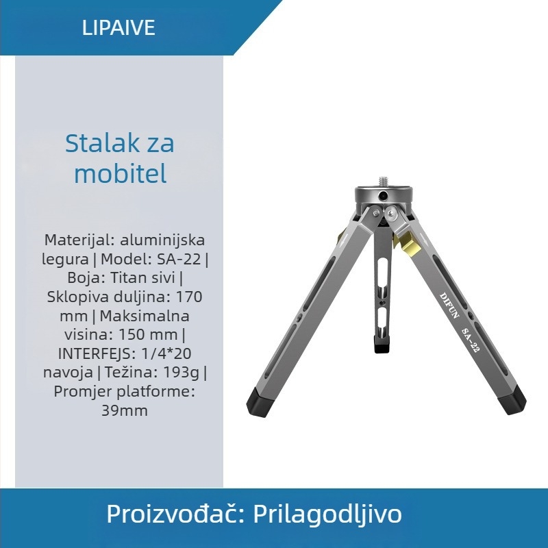 Difun/difeng stolni stalak od aluminijske legure – univerzalni, mogućnost prilagodbe