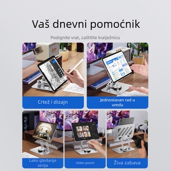 360° okretni držač za tablet — stolni držač, sklapan, aluminijska legura, model P001