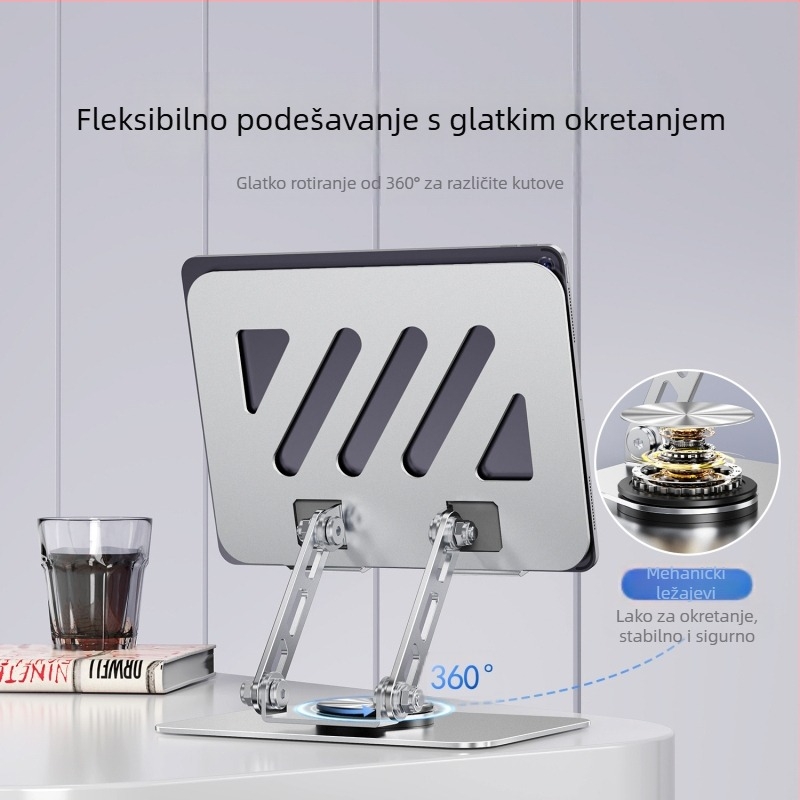 360° okretni držač za tablet — stolni držač, sklapan, aluminijska legura, model P001