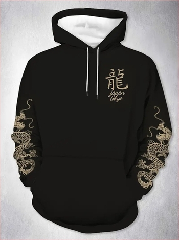 Hooded pulover s 3D digitalnim tiskom; poliester 96%+; uobičajena debljina; pogodan za jesen; odrasli muškarac