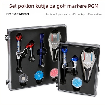 PGM set golfskih pribora: klips za kapu, magnetska markica lopte, tee i alat za popravak udubljenja – poklon kutija