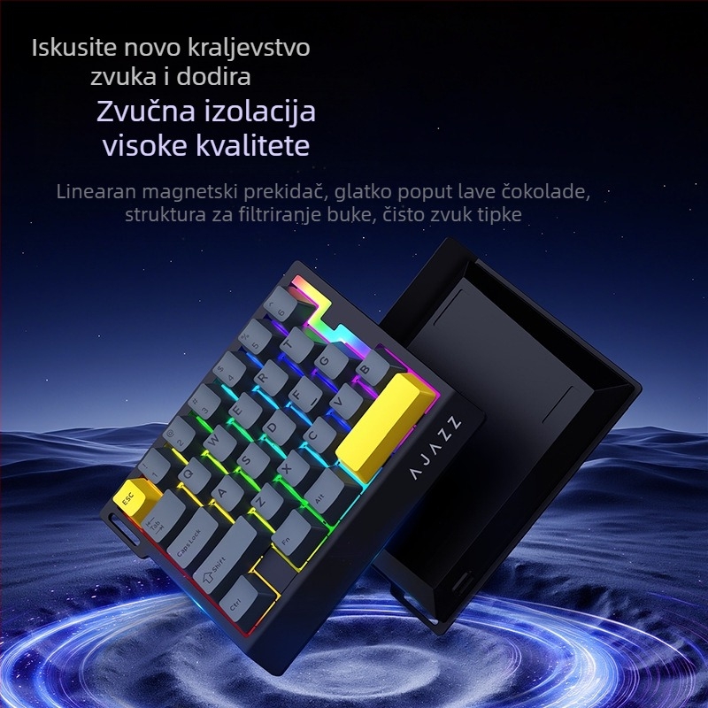 Ajazz AK029 Jednoručna Mehanička Tipkovnica, Plavi Prekidač, RGB Pozadinsko Osvjetljenje, 29 Tipki, Hot-Swappable