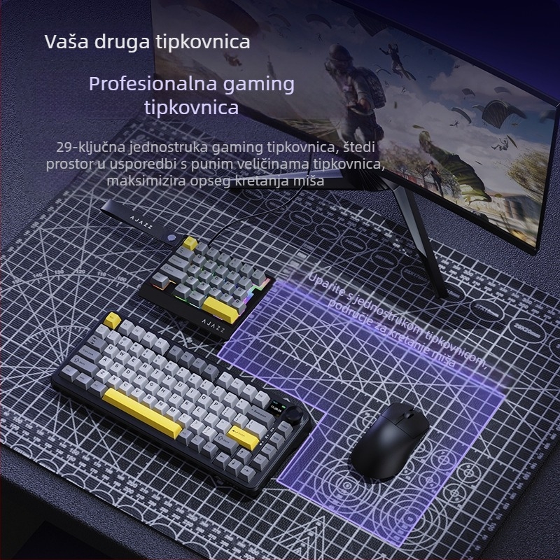 Ajazz AK029 Jednoručna Mehanička Tipkovnica, Plavi Prekidač, RGB Pozadinsko Osvjetljenje, 29 Tipki, Hot-Swappable