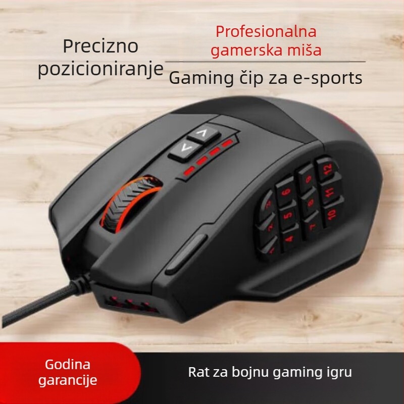 X33 optička gaming miša, dvostruki način (žični i bežični), USB, 16000 DPI, 9 tipki
