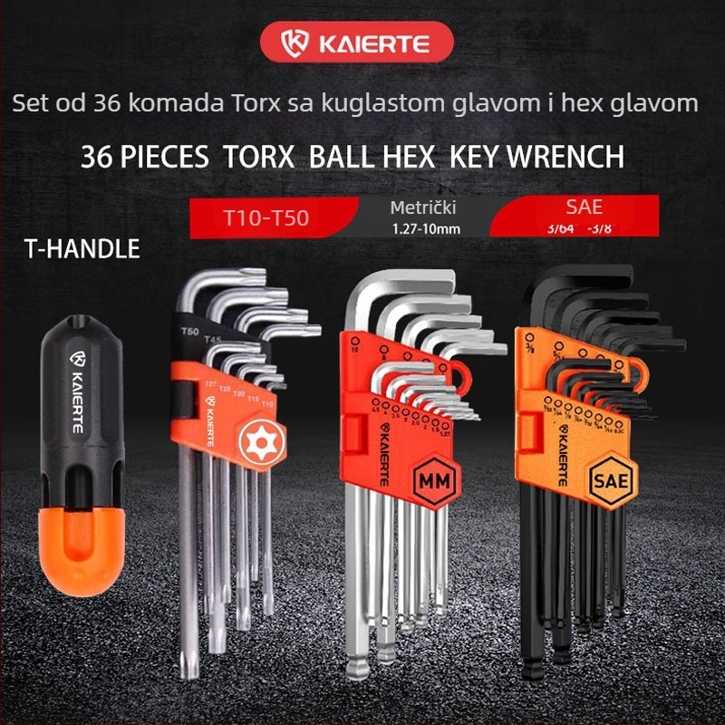 Celtic 27-dijelni set šesterokutnih utičnih ključeva, od krom-vanadij čelika, L-oblik glavom