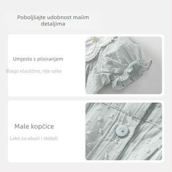 Dječja pamučna košulja, korejski stil, okrugli izrez, kratkih rukava, 100% pamuk