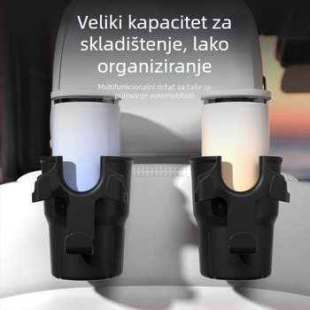 Organizator stražnjeg naslona automobila s držačem za čašu i telefonom, plastika, viseći držač, univerzalna kompatibilnost, moguć ispis logotipa