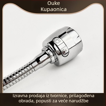 Kuhinjska slavina W-023, nehrđajući čelik, 360° rotirajuća, spiralna ugradnja, elektroplating završna obrada