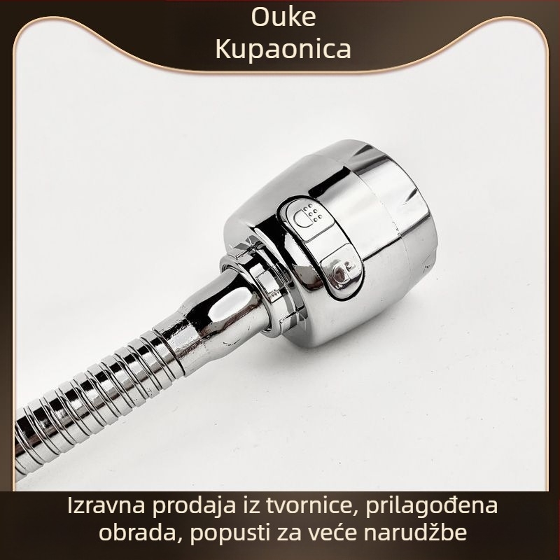 Kuhinjska slavina W-023, nehrđajući čelik, 360° rotirajuća, spiralna ugradnja, elektroplating završna obrada