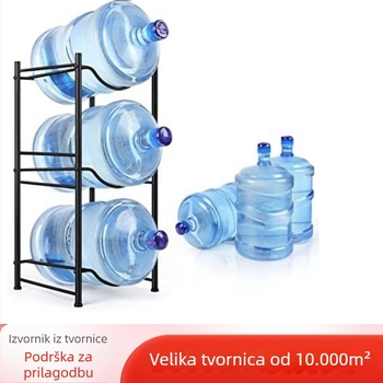 Stalak za vodu s tri kanate, uklonjivi držač za kante vode, podni vertikalni dizajn, karbonska čelika, 3 etaže, višestruka namjena