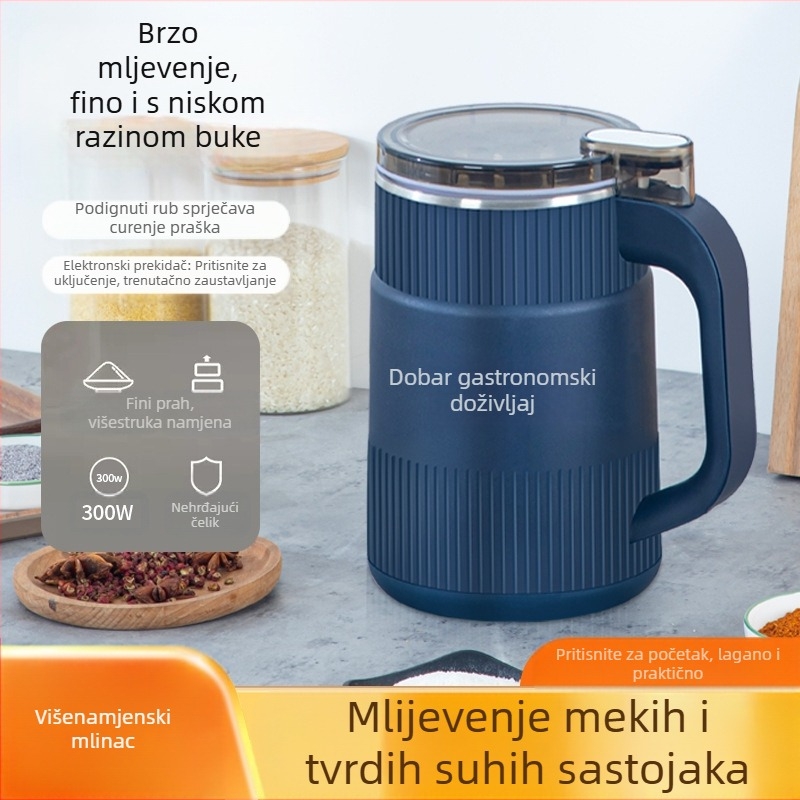 Domaći mljevenje za mokro i suho mljevenje, s 5 oštric od nehrđajućeg čelika, do 10.000 o/min, 110–240 V