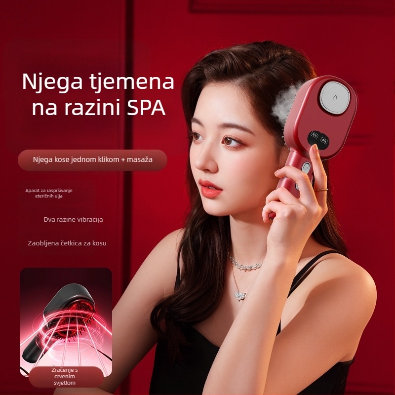 Električni masažni češalj s eteričnim uljem za zdrav skalp i njegu kose — Model 001; Funkcija: Masaža; Namijenjeno odraslima; Broj artikla: 002; Izdanje: 2025