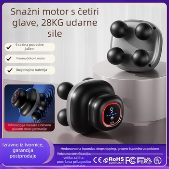 Međunarodni električni masažer s četkastim motorom, preko 5 brzina, preko 6 masažnih glavica i razina buke 46–70 dB.