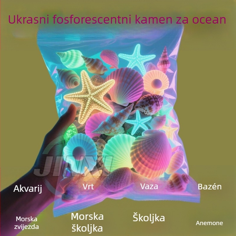 Osvijetljeni morski kamenčići za akvarij, ukrasno dno, šifra 020