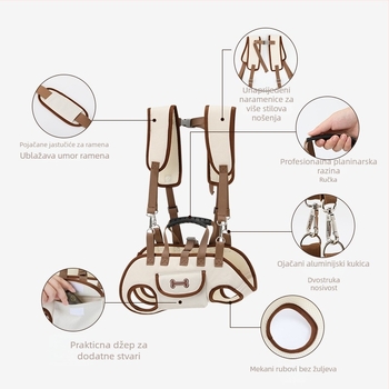 Torba za šetnju kućnih ljubimaca s prsno-cross dizajnom — Oxford materijal, jednosobni uzorak, porijeklo Zhejiang, tvrdoća srednja do meka