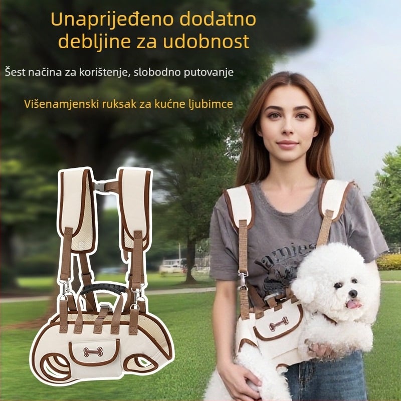 Torba za šetnju kućnih ljubimaca s prsno-cross dizajnom — Oxford materijal, jednosobni uzorak, porijeklo Zhejiang, tvrdoća srednja do meka