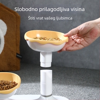 Prilagodljiva dvostruka posuda za hranu i vodu za mačke, s automatskim hranjenjem, materijal PP+ABS