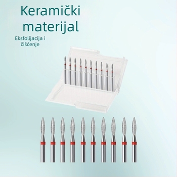 Dijamantna glava za brušenje noktiju – set od 10 komada, ruski stil predobrade