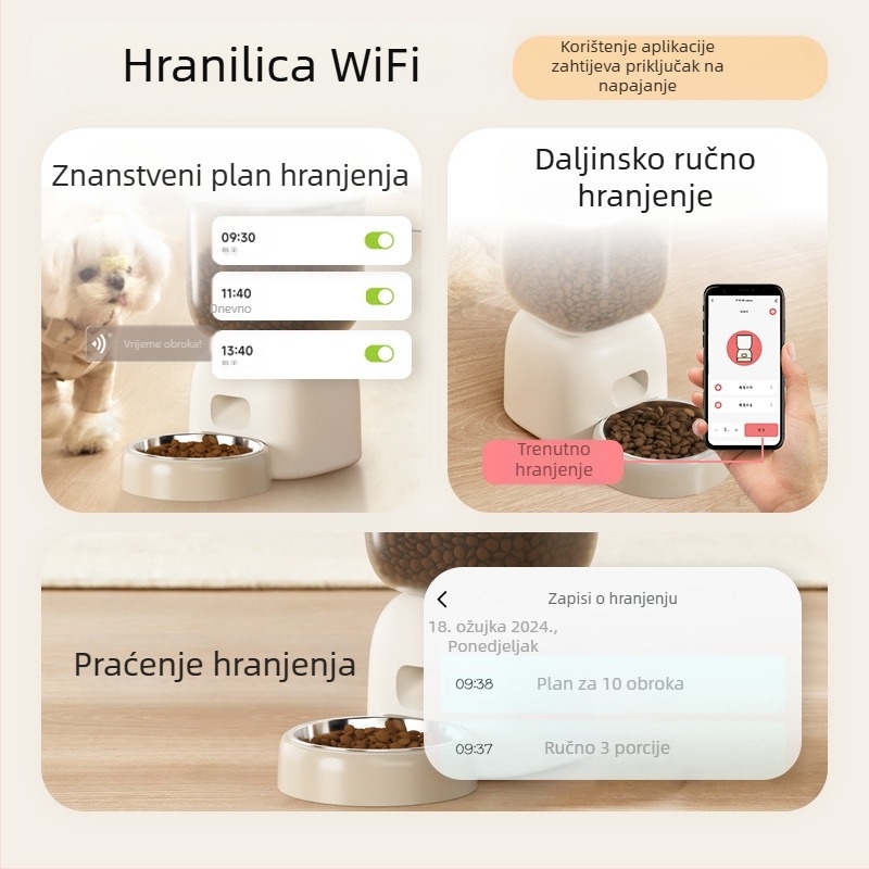 Pametan set za hranjenje i fontanu za vodu za mačke i pse