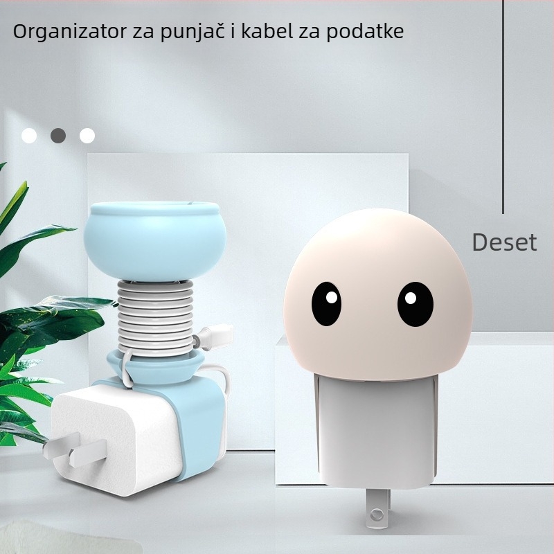 Silikonski organizator kablova s karikaturnim dizajnom za punjače