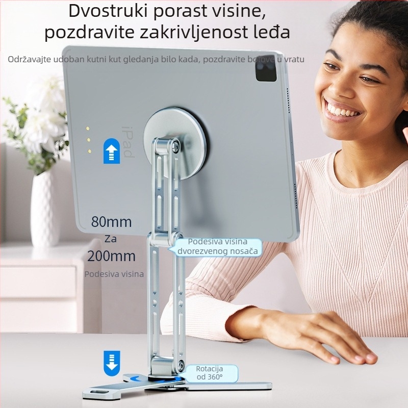 Stolni stalak za mobitele i tablete, sklopivi od aluminijske legure, kompatibilan sa selfie i livestreamom, kod x01