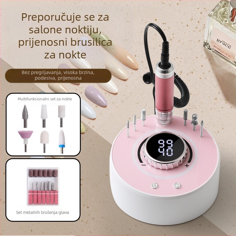 Šlifer za nokte QK-169A, 36000 RPM, 630 g, oblikovanje i poliranje noktiju, metal + ABS + elektroničke komponente