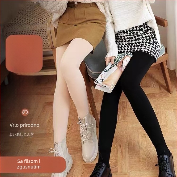 Baršunaste oblikujuće hulahopke, srednje debljine, 70–80% poliestera, fleece podstava