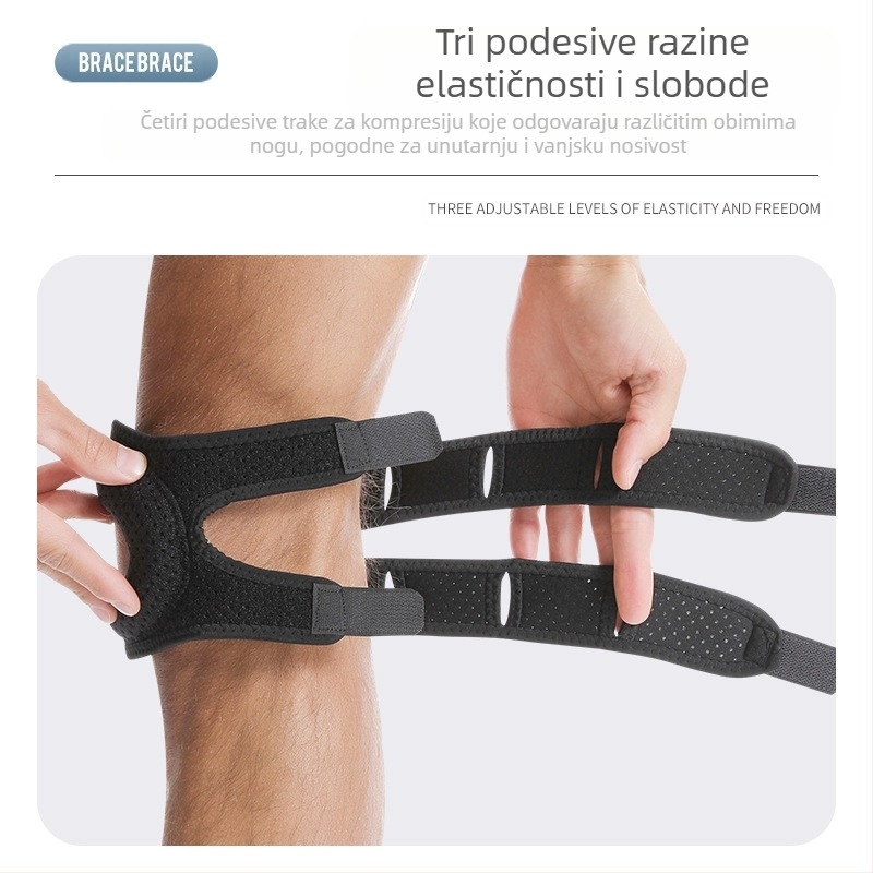 Koljena narukvica s kompresijom patelarne i meniskusa, prozračna, unisex, za trčanje i fitness; glavni materijal: kompozitna tkanina; zaštitni dio: koljeno; kategorija: koljeni štitnici; primjenjivo za različite sportove