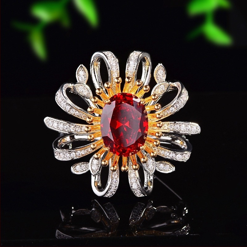 Broš | Oblik: Cvijet; Stil: Dama, Elegantno; Materijal: Bakar; Obrada: Elektroplatiranje; Model XR16097