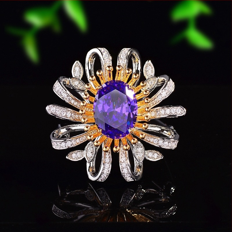 Broš | Oblik: Cvijet; Stil: Dama, Elegantno; Materijal: Bakar; Obrada: Elektroplatiranje; Model XR16097