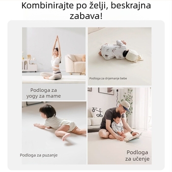 PU vodootporna, jednostavna za čišćenje dječja podloga za puzanje, 3 cm debela, odvojiva, dvostrana