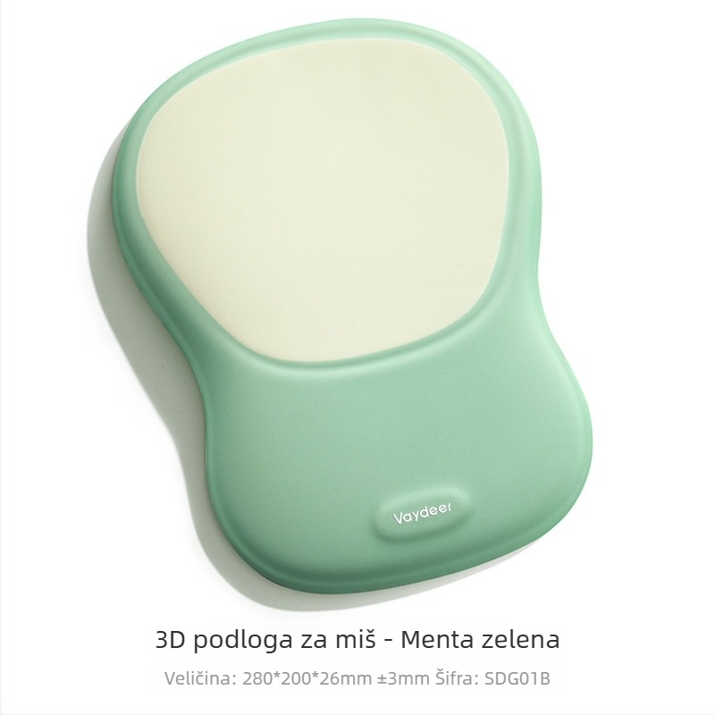 Jastučić za zglob s memorijskom pjenom za 3D podlogu miša – Crystal Wrist Rest, stolna podloga, protuklizno, OEM obrada
