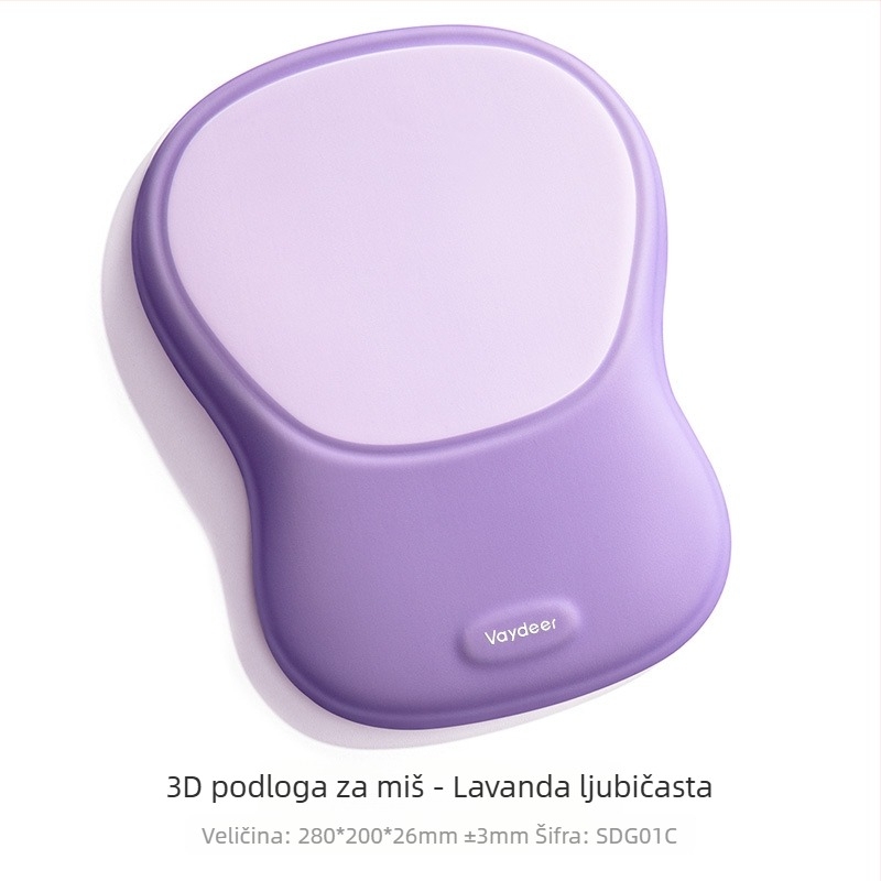 Jastučić za zglob s memorijskom pjenom za 3D podlogu miša – Crystal Wrist Rest, stolna podloga, protuklizno, OEM obrada