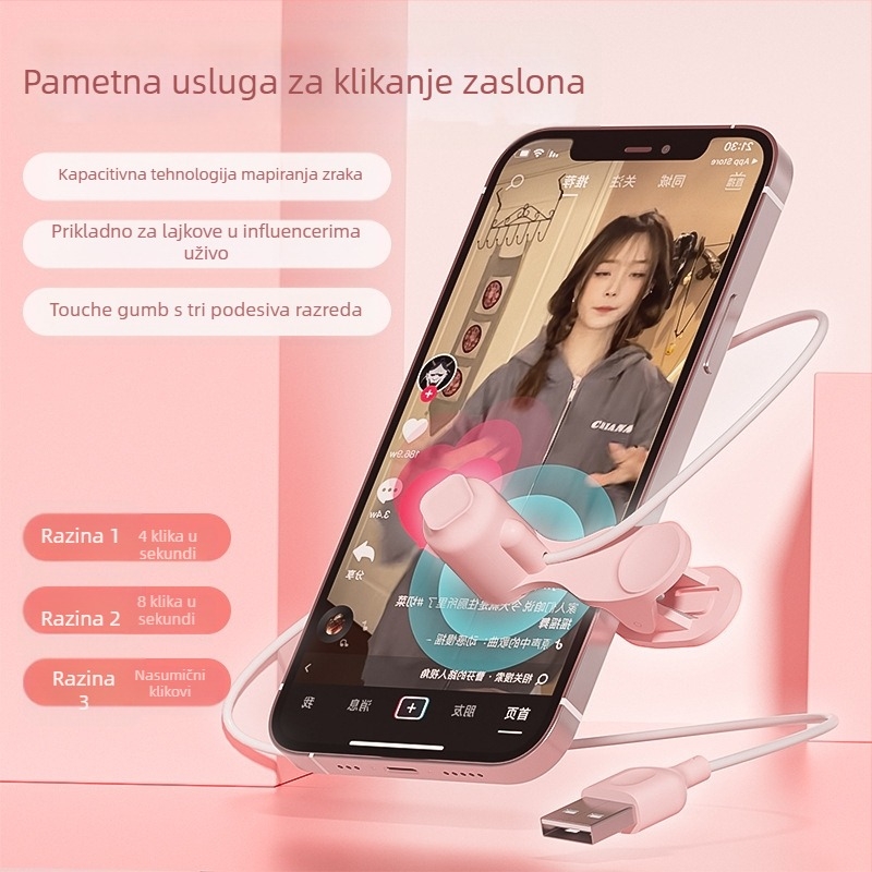 Automatski klik na zaslonu mobitela za prijenos uživo i hvatanje narudžbi za vožnju: tih fizički klik, inteligentni dodirni zaslon, kontinuirano tapkanje