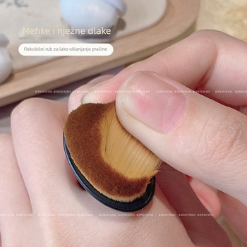 Set četkica za prašinu za nokte – prednja prstenasta četkica za prašinu, stražnja rubna četkica, fina mekana dlaka s kopčom za prst, alat za čišćenje noktiju