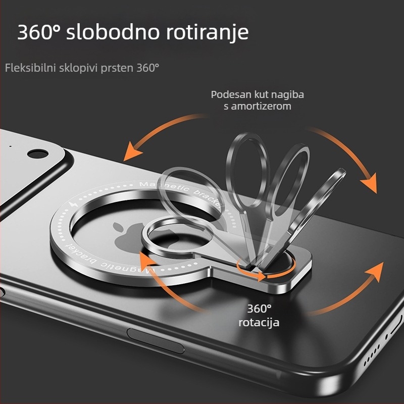 MagSafe magnetski držač prstena za telefon i rotirajući metalni stolni držač — aluminijska legura, univerzalni stil, model fy