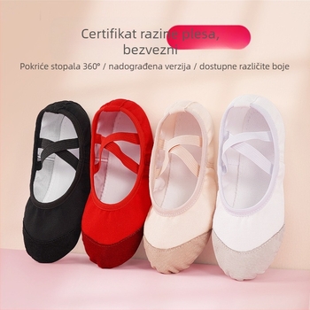 Plesne cipele - kožna potplat, gornji dio: platno, Balet i moderni ples, Za djecu (djevojčice), Ravnoteža