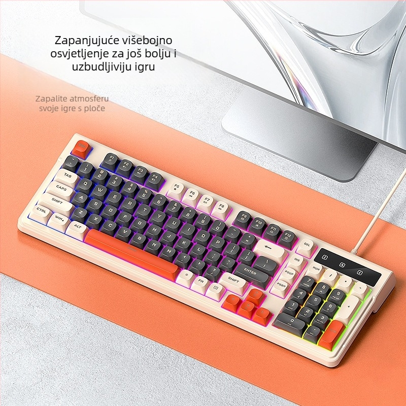 Gaming tipkovnica, kabelska, 98+ tipki, membranska, RGB pozadinsko osvjetljenje