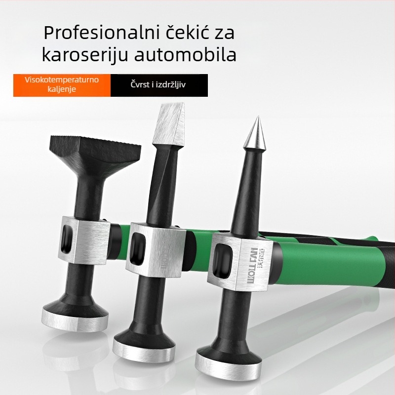 Wolffan Set alata za popravak udubljenja na automobilu – alat za oblikovanje lima, automobilska popravka, Neto težina 1000 g, Visokougljični čelik, Oštra kvadratna glava