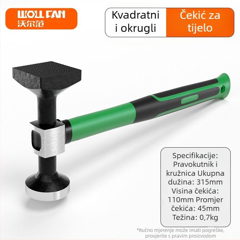 Wolffan Set alata za popravak udubljenja na automobilu – alat za oblikovanje lima, automobilska popravka, Neto težina 1000 g, Visokougljični čelik, Oštra kvadratna glava