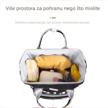 Torba za mamu i bebu, velika kapaciteta, cvjetni uzorak, Oxford platna, izolirano skladištenje mlijeka, kompatibilna s dječjim kolicima