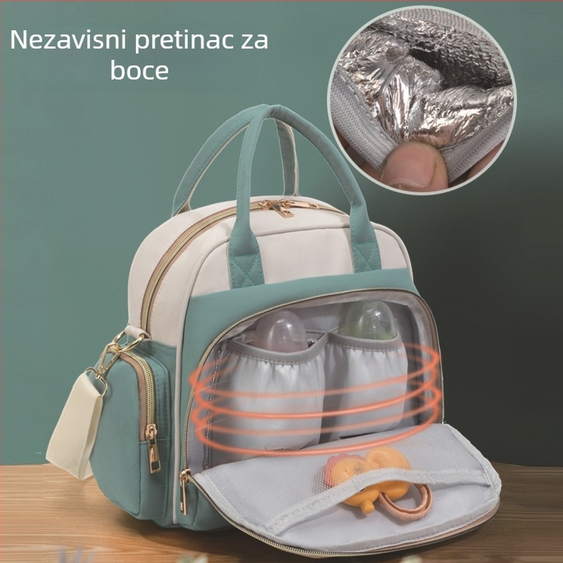 Torba za pelene za izlaske s bebom, višenamjenska, velikog kapaciteta, Oxford tkanina, izuzetno lagana, sklopiva