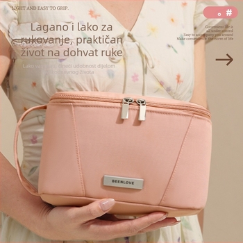 Torba za šminku - Kuboidni oblik, Poliester, Višenamjenska, Moderni minimalistički stil, Skladištenje za putovanja i kozmetiku