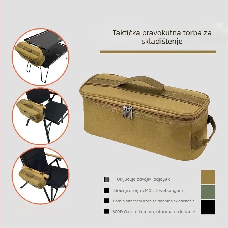 Taktička pravokutna torba za pohranu za aktivnosti na otvorenom, 18 L, Oxford tkanina, sklopiva i otporna na prašinu