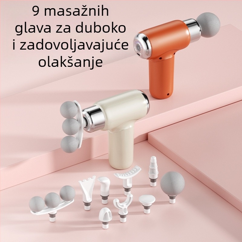 Fascični masirajući uređaj s 6+ glavama, mini prijenosni, motor s četkama, višestruke brzine, niska buka 36–45 dB, ugrađena baterija 800–1000 mAh