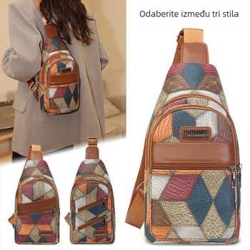 Krosbody torba od umjetne kože Snow Love Kangaroo, stil mix‑and‑match, proljeće 2025, pogodna za putovanja u slobodno vrijeme