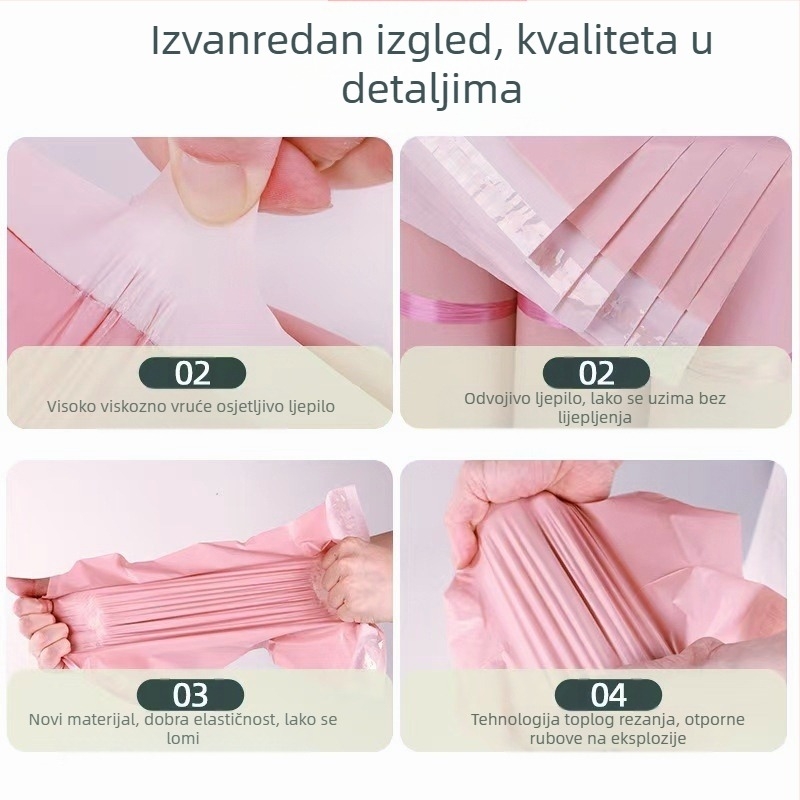 Ekspres vrećica, samouzavaren, PE materijal (novi + reciklirani), toplinski rez, duljina brtvila 4