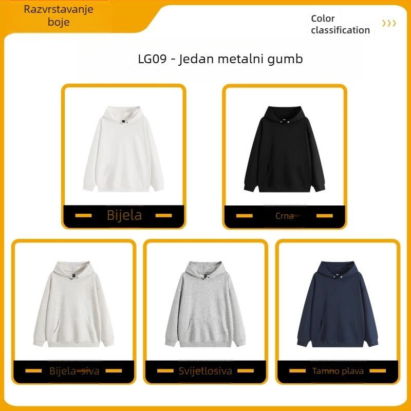 Pamukasta hoodie s kapuljom i zatvaračem, 96% pamuka, unutarnja pamučna podstava, 3D džepovi, metalni detalji, širok kroj